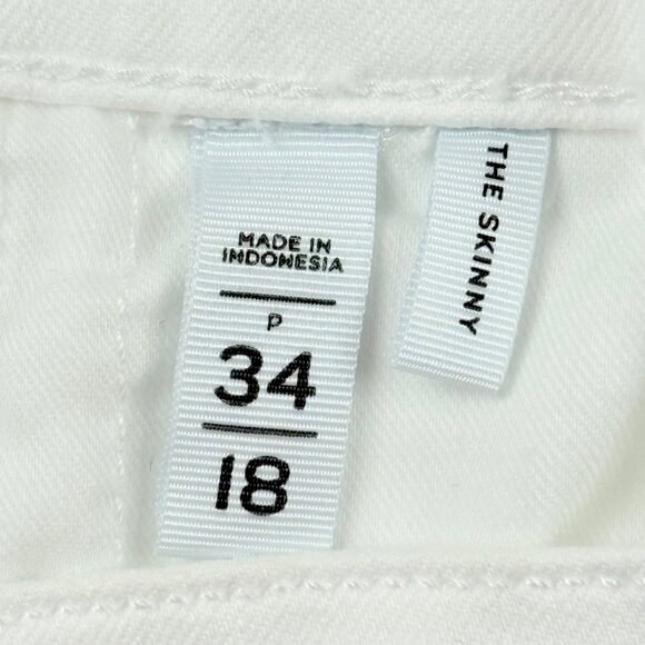 Loft Womens White Stretch High Rise The Skinny Ankle Denim Jeans Size 34/18 NWOT - Picture 6 of 11